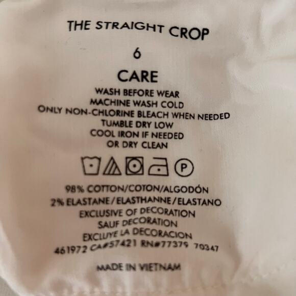 Ann Taylor White Crop Pants Eyelet Embroidered Minimalist Resort 6 NWT - Picture 8 of 9